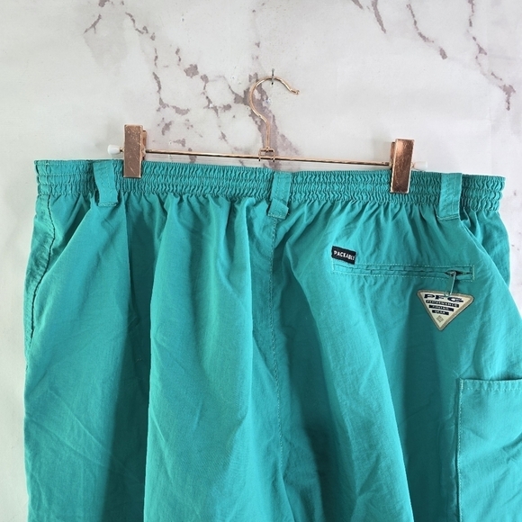 Columbia Swim Trunks Mens Large Blue Green Board Shorts Packable Lined Mesh - Picture 6 of 11